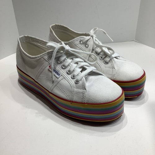 superga platform rainbow