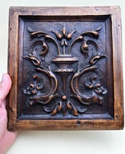 Walnut Wood Carved Panel 19th Century No.2