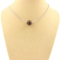 Steine Und Mineralien. Halskette Mit 1 Holzperle 8 Mm. Kette Aus Edelstahl. Hals