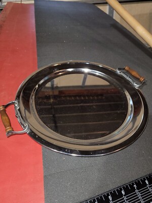 Vintage Kromex Serving Tray Round Made In USA Excellent Condition
