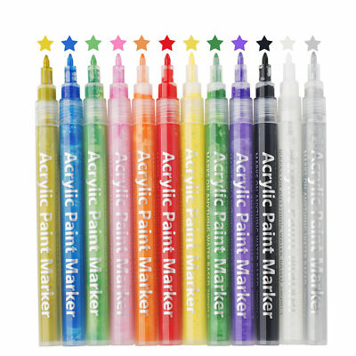 Permanent Acryl Farbe Marker Stifte Set für Holz Stein Glas Metall Kieselsteine Kunst