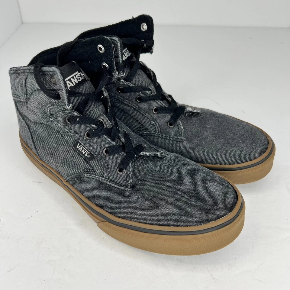 Zapatillas altas Vans Boys 721356 grises de lona fuera de la pared Old Skool talla 6 Foto 2 de 4