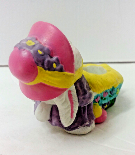Vintage weiß Keramik Osterhase Kegel Kerzenhalter Schubkarre Figur - Bild 5 von 10