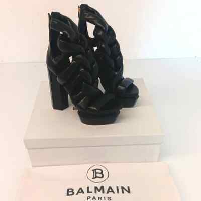 Balmain Women's Ava Braided Block-Heel Platform Pumps - EU36/US6
