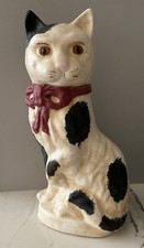 Vintage Cat White & Black 11" Tall Made IN USA. Out of Hydrostone #569