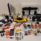 Vintage Playmobil 3434 Esso Petrol Gas Station Tire Service Set Lot Incomplete