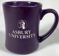RFSJ Inc. ASBURY UNIVERSITY Mug Purple Etched Curved 1-Sided Design 12 oz EUC