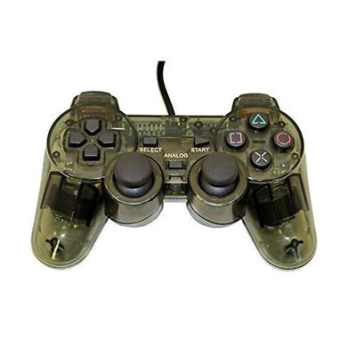 Wired Replacement Controller Transparent Black For PlayStation 2 PlayStation 2
