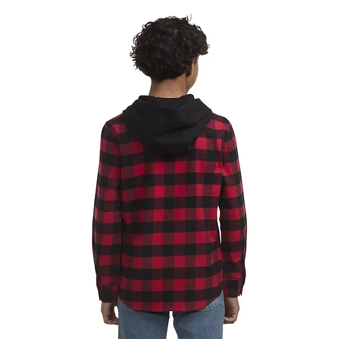 Camisa de franela con capucha Levi's para niños talla XL 14/16 negra Foto 2 de 4