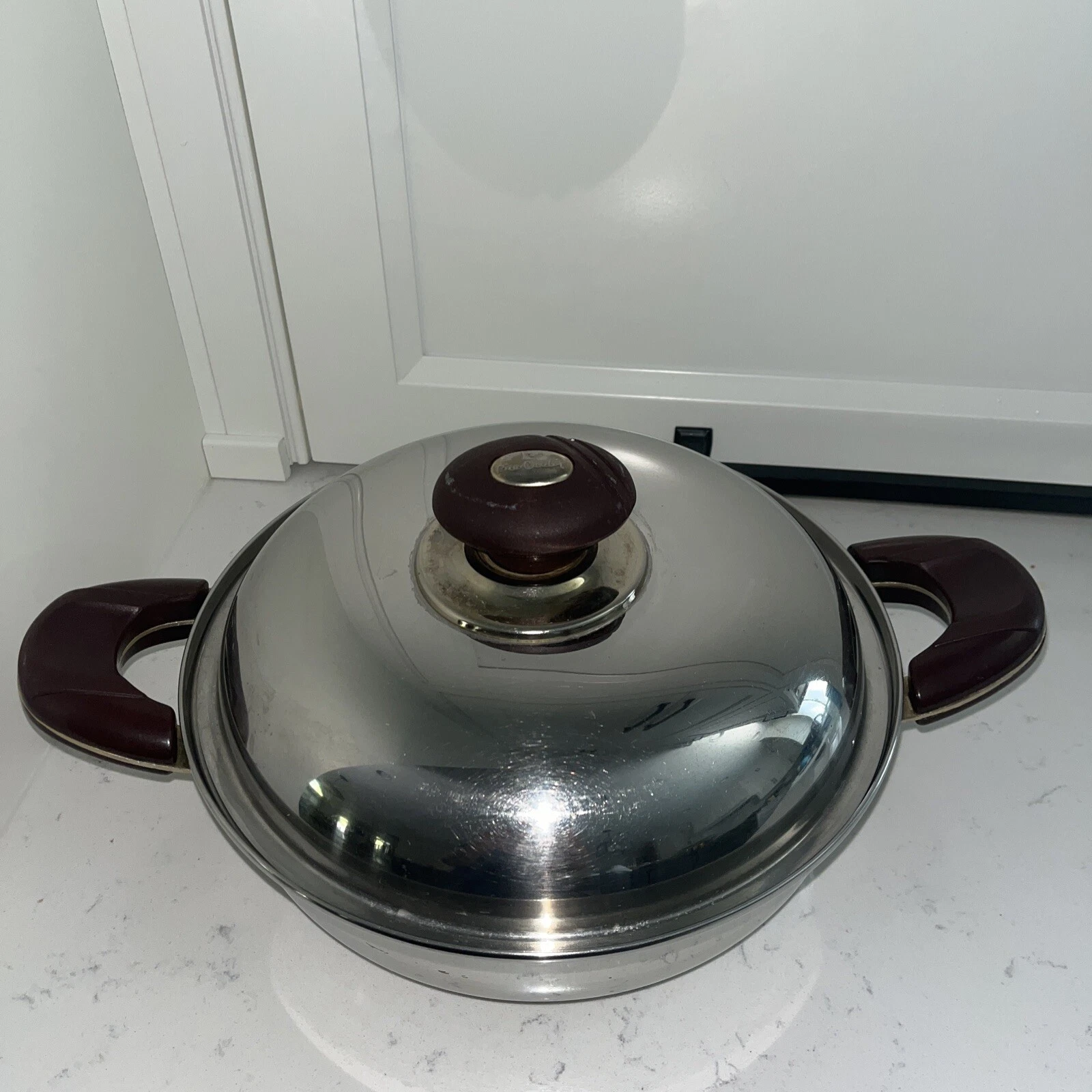 Vintage Pierre Cardin Paris Stainless Steel Pan with Lid 9 3/8"