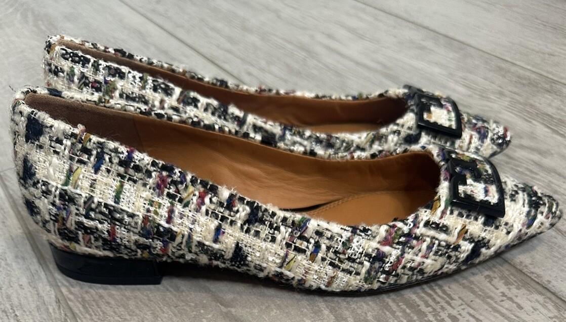 *TORY BURCH* GIGI POINTY TOE FLAT 関税/送料込 New Tory Burch Gigi Tweed Multicolor Pointed Toe Flat Shoe