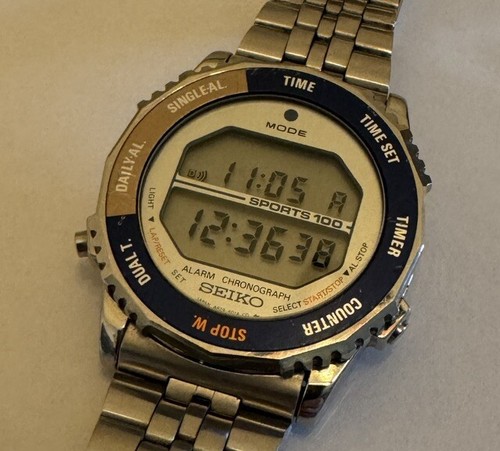 Seiko Astronaut Uhr A829-6019 Rotocall Alarm Chronograph Sports 100 Digital - Bild 2 von 7