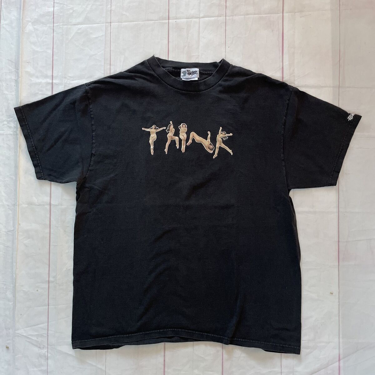 Vintage Think Skateboarding Nude Naked Girl T-Shirt 1990s Vintage Think Skateboarding Nude Naked Girl T-Shirt 1990s