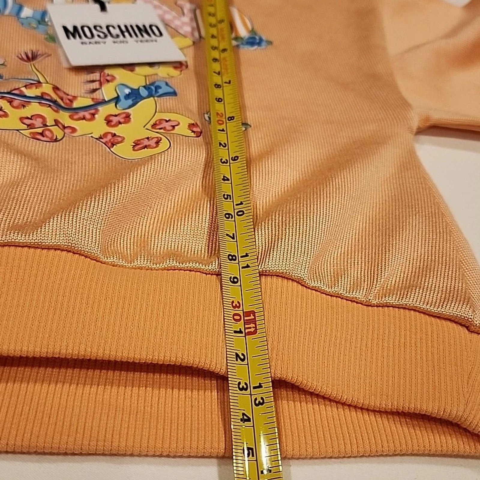 Felpa Moschino bambina 5 anni pesca cotone designer lusso elegante comoda