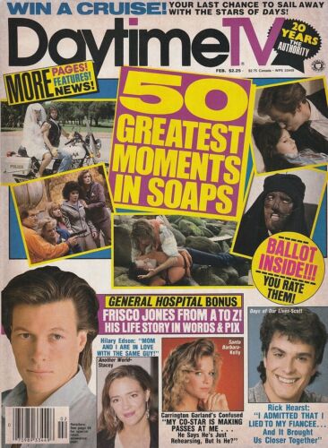 Daytime TV soap opera Feb 1990 HILARY EDSON-RICK HEARST-JACK WAGNER-ROBERT TYLER