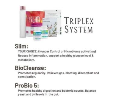 NEW PLEXUS TRIPLEX COMBO: SLIM HUNGER CONTROL BLOOD ORANGE, PROBIO5,  BIOCLEANSE