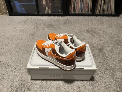 A Bathing Ape Bapesta size 9.5 0607FS-001 Brown/Orange Bape