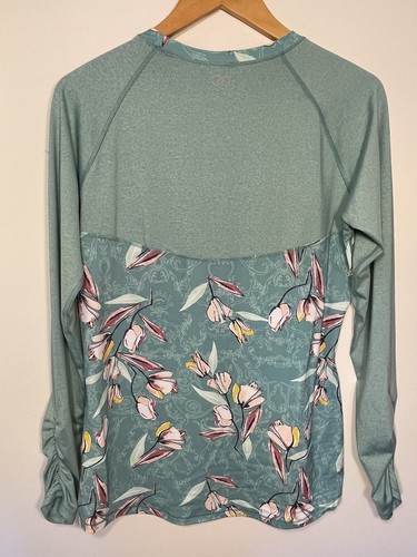Calia by Carrie Underwood Rashguard Swim Top Garden Gate Teal Long Sleeve XL - Picture 6 of 9