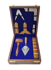 Masonic Working Tools Set Square Compass Wooden Freemasonry tools set Gift