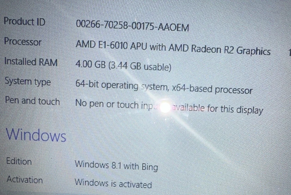 Toshiba Laptop Satellite C50D-B-120 1.35GHz 4GB Window 8.1 With Bing Excellent - Image 2 of 3