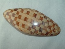 VINTAGE BROWN  TAN WEAVE LUCITE HAIR BARRETTE HAIR ACCESSORY