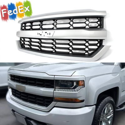 #ad Hot For Chevrolet Silverado 1500 2016 18 Silver Ice Metallic Front Bumper Grille $175.99