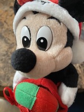 Mickey Mouse Christmas Plush 1999 Bean Bag Disney Vintage rare