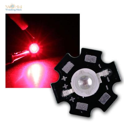 Hochleistungs LED Chip auf Platine 3W ROT 660nm 5er PACK HIGHPOWER RED rouge