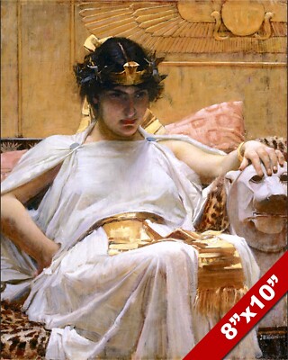 CLEOPATRA QUEEN OF EGYPT ON HER THRONE OIL PAINTING ART REAL CANVAS GICLEE PRINT