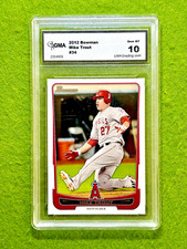 Mike Trout GMA 10 GEM MINT CARD Jersey #27 Angels  2012 Topps Bowman  LA Angels