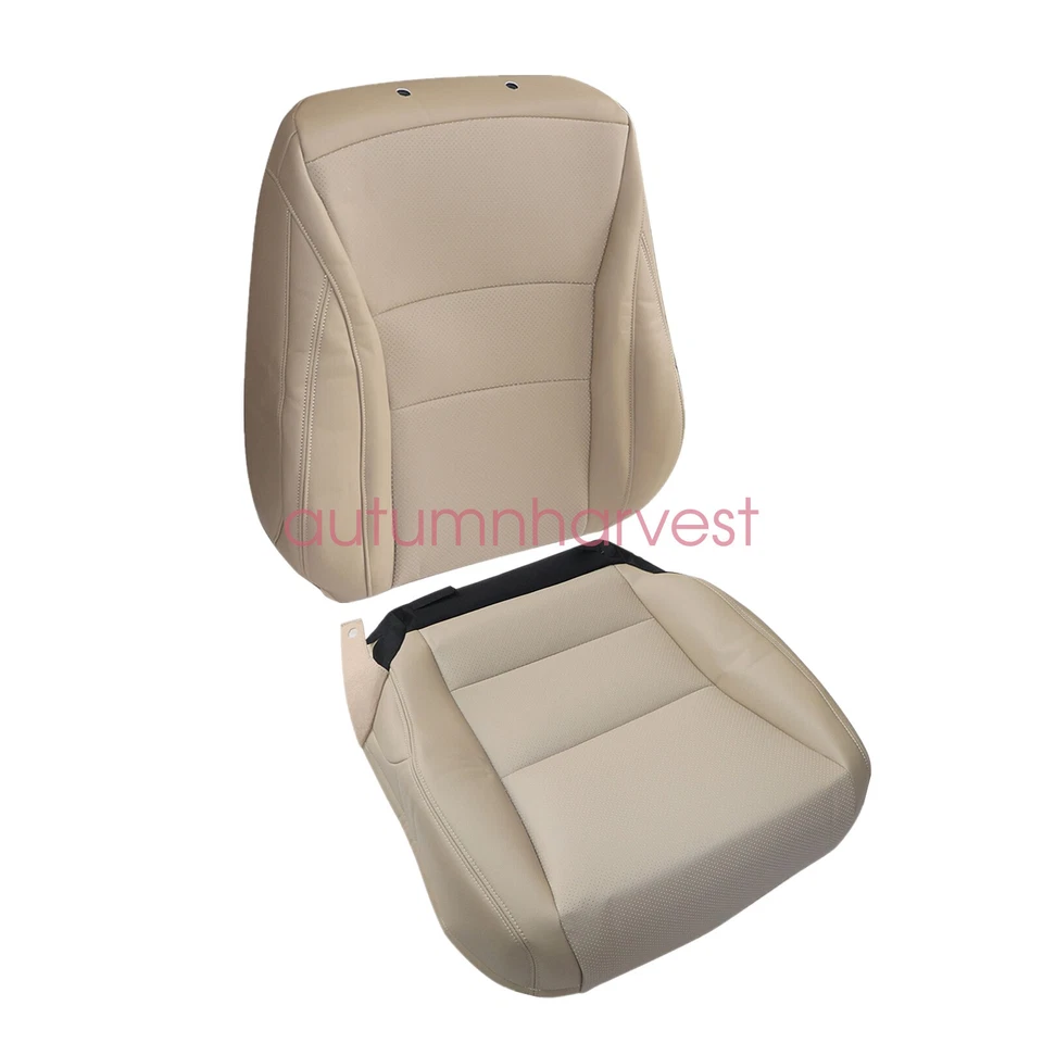 Подходит для седана Honda Accord 2013-17 передний водитель низ и верх кожаный чехол на сиденье желтовато-коричневый - Изображение 2 из 4