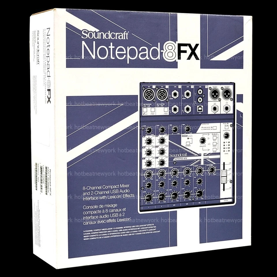 SoundCraft Notepad-8FX 8-Channel Podcast Mixer Podcasting Interface USB Effects - Image 4 of 4