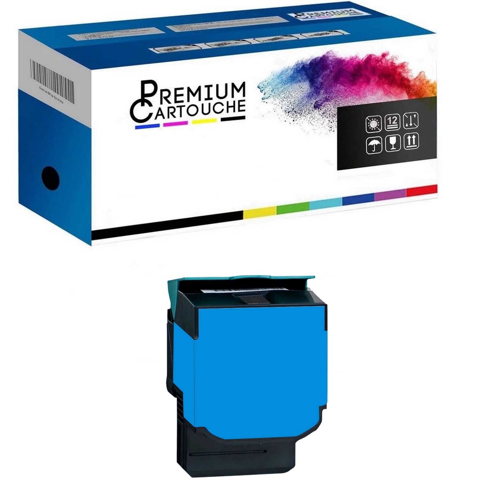 Cartouche toner cyan 74C2SC0 pour Lexmark CX725 imprimante laser de bureau