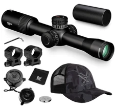 Vortex Optics Viper PST GII 2-10x32 EBR-4 MOA Riflescope w/ Rings and Hat Bundle