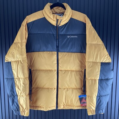 Columbia Pike Lake Size Medium Mens Mustard Yellow Black Jacket