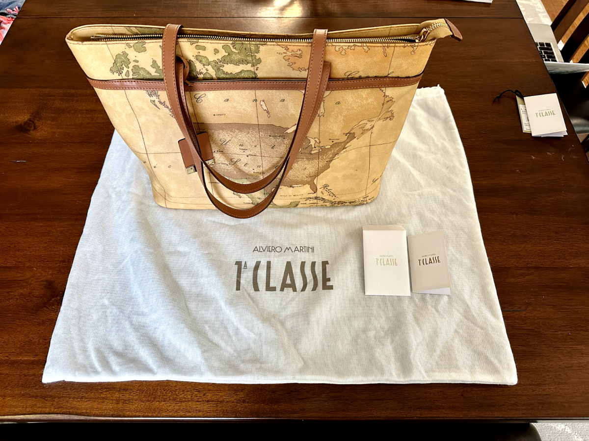 Alviero Martini Prima Classe Geo Classic Shopping Bag Medium Tote