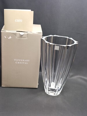 Tipperary Crystal Solar 9'' Vase MCM Vintage Atemberaubend In Original Box 