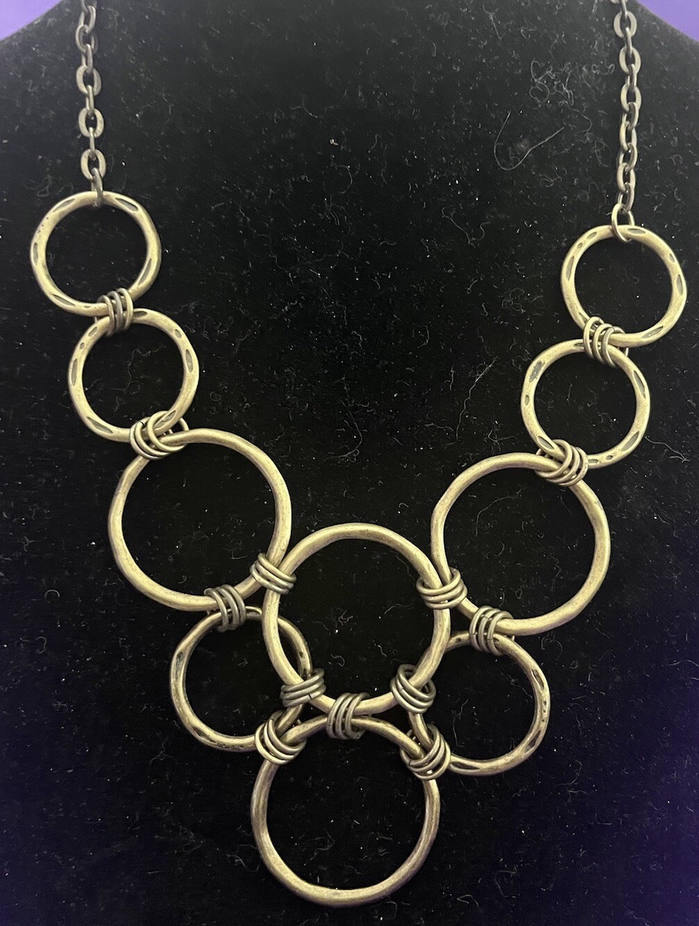 Copper Toned Multiple Interlocking Circles Bib St… - image 1