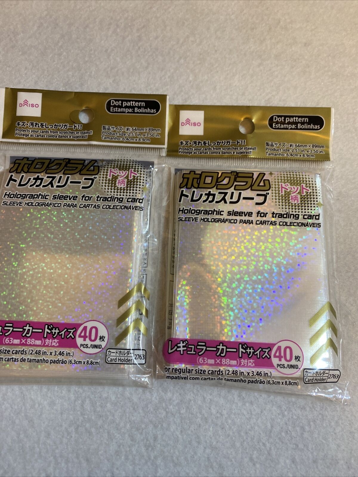 DAISO CARD 100 SOFT SLEEVES for MTG Pokemon 88x63mm size set of 5 packets