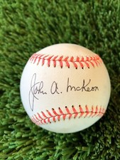 JACK McKEON FULL NAME SIGNED NATIONAL LEAGUE BASEBALL ROYALS PADRES REDS MARLINS