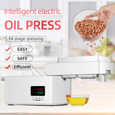 Automatic Seed Soybeans Oil Press Machine Electric Cold Hot Extractor Red 110v