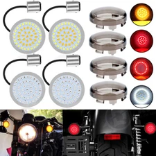 4PCS For Harley Street Glide Road King 1157 LED Turn Signal Front Rear Lights