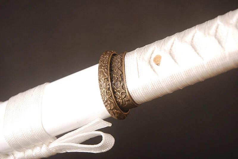 Espada recta funcional de doble filo ninja japonés Ninjato blanca de 40"" espiga completa Foto 4 de 4