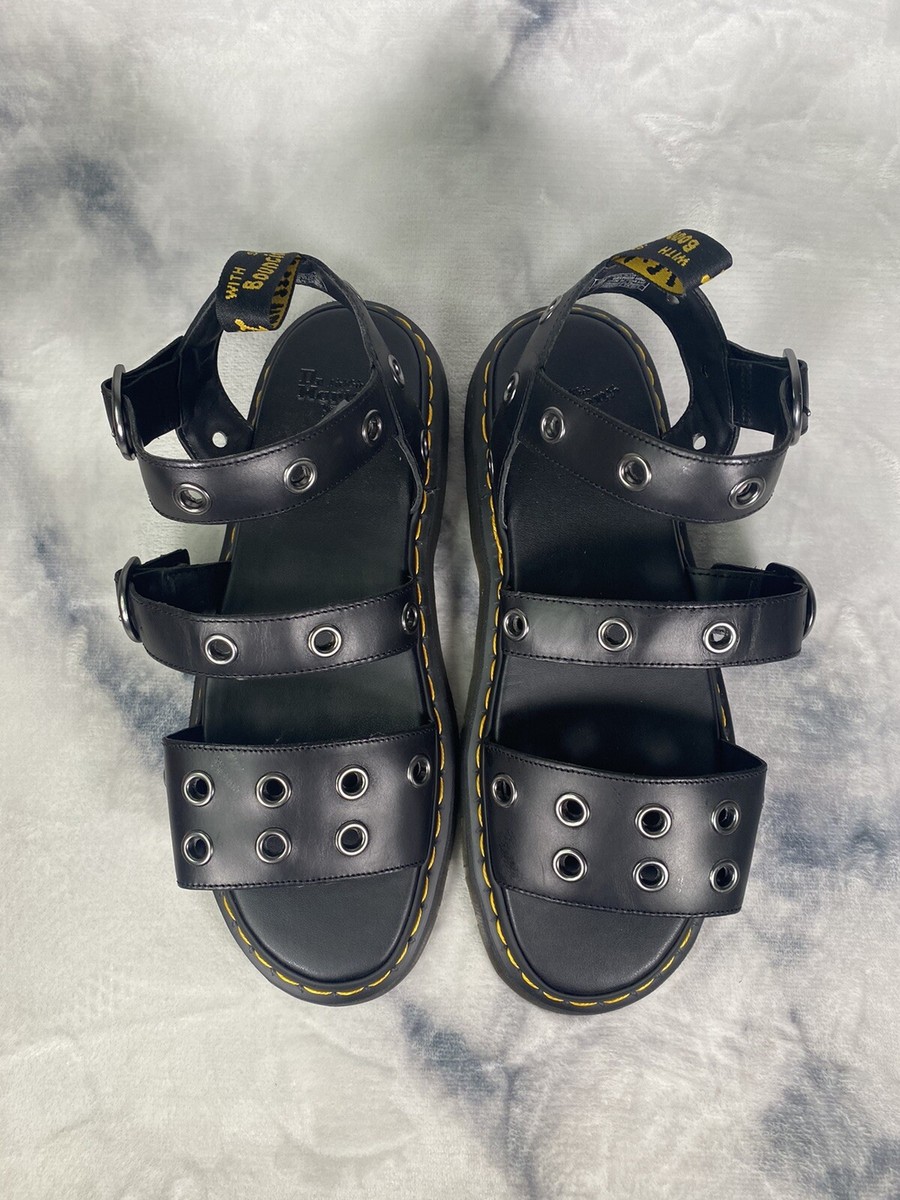 Dr Martens Gryphon HDW Black Leather Buckle Strap Sandals  display picture 1