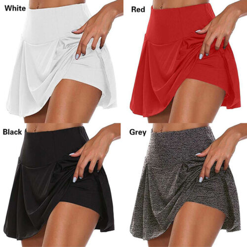 Plus Size Women's Sport Skort Gym Yoga Workout High Waist Tennis Shorts Skirt - Picture 2 of 12