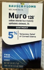 Muro 128 Sterile Ophthalmic 5 Percent Sodium Chloride Ointment,Twin Pack .25 oz