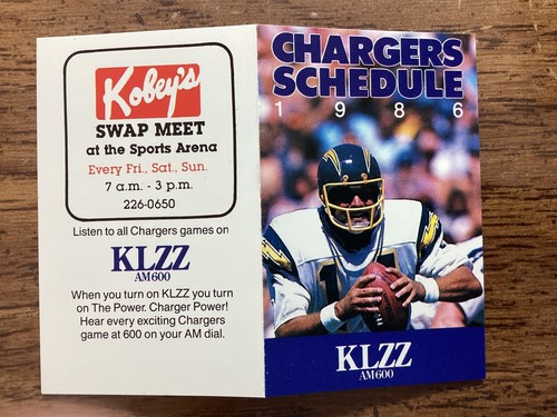 Dan Fouts 1986 Chargers Team Spielplan - Bild 3 von 3