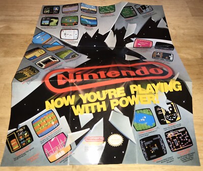 1989 NES ''Now You're Playing With Power'' Small Size POSTER Nintendo Games List