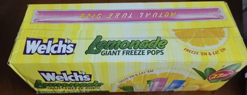 Welch’s Lemonade Giant Freeze Pops - 27 Pops - 3 Flavors Original, Pink & Blue - Picture 2 of 3