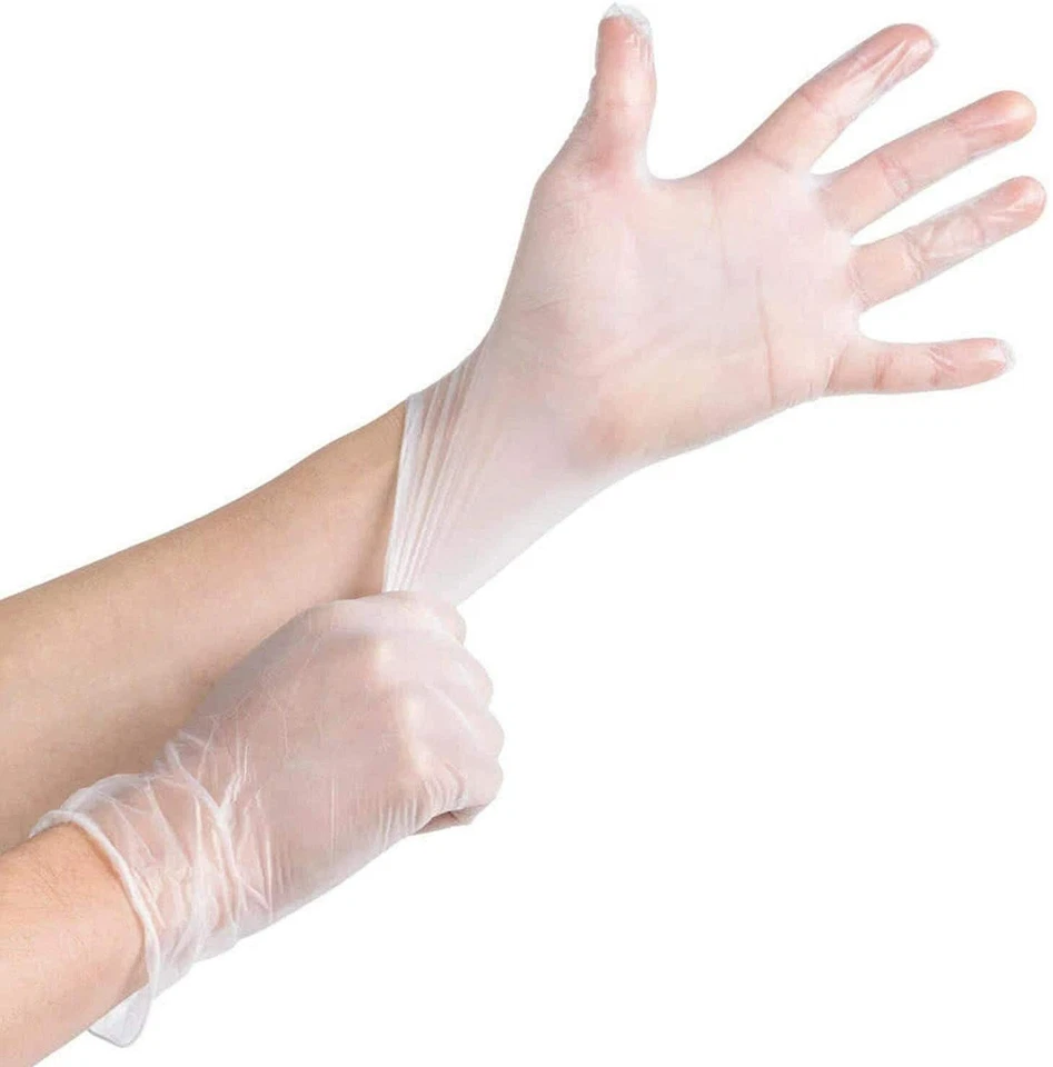 Medium Powder-Free Clear Vinyl Disposable Gloves x 100 (GD09M)